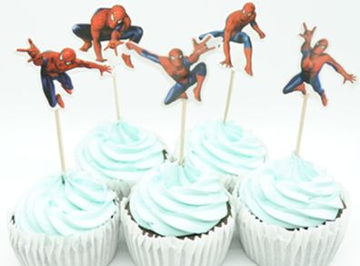 Spider Man Cup Cake Toppers