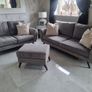 3 piece sofa 3 seater 2 seater n puff grey Image 7