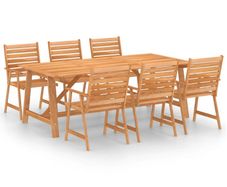 7 Piece Garden Dining Set Solid Acacia Wood