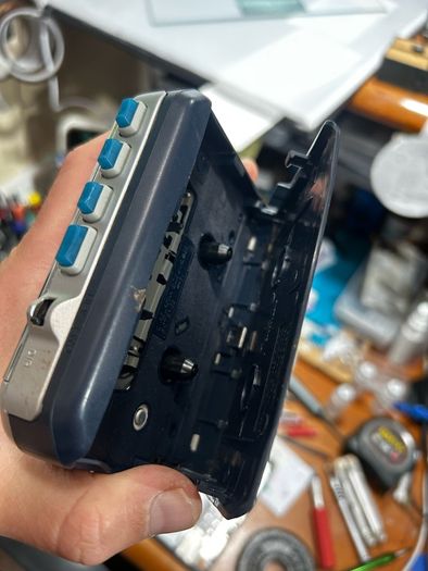 Panasonic RQ-CR18V portable cassette player with a built-in AM/FM radio.