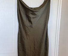 Stradivarius Khaki Satin Slip Dress - M - never used