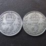 Great Britain. George V. 2 Silver coins@3p (1920+1921) Image 2