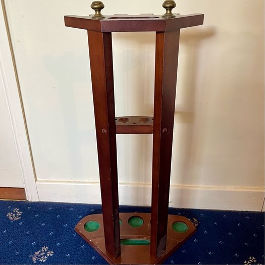 Antique Wooden Standing Pool Cue Snooker Rack
