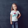 Cute Funny Unicorns Printed Girls T-shirt Tee Top Shirt Birthday Girl Tees Tops Shirts Image 2