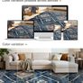 Machine Washable Large Rugs Living Room, 180x270 cm Non-Slip Area Rugs, Short Pile Blue Rug for Bedroom, Hallway, Bedroom, and Kitchen, Office, Blue Image 6