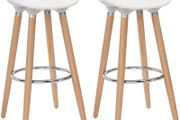 Set of 2 Bar Stools Beech legs - Free Delivery Nationwide