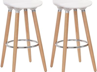 Set of 2 Bar Stools Beech legs - Free Delivery Nationwide