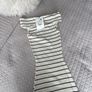 BNWT Pull & Bear Off Shoulder Ribbed Stripe Midi Dress XS Image 3