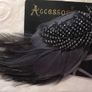 Vintage Style   Feather Hair Clip with Diamante Leaf Spine Image 6