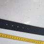 Men's Black Leather belt with gold tone metal buckle Image 4
