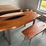 Solid Wooden Dining Table + 6 Chairs & Bench Image 2