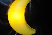 Yellow crescent moon wall light