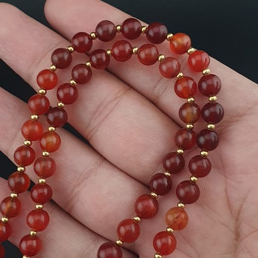 Antique Carnelian Red Agate With Sterling 925 Silver Leaf Pendant Necklace