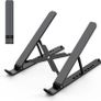 Laptop Stand for Desk, Adjustable Laptop Riser ABS Silicone Foldable Lap Desk Portable Computer Holder, Ventilated Cooling Notebook Stand for 10-15.6 Laptops,Tablet-Black Image 4