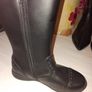 New Girls Clarkes black leather boots size 12 G Image 3