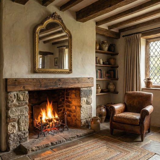 Very nice unusual shaped overmantel