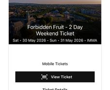 forbidden fruits 2 days ticket