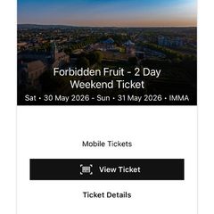 forbidden fruits 2 days ticket