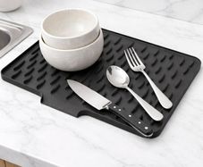 Silicon kitchen draining mat black/dark grey