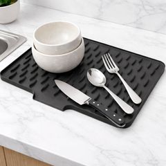 Silicon kitchen draining mat black/dark grey