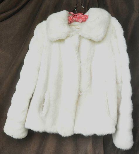 White Faux Fur Jacket Made in England by Astraka