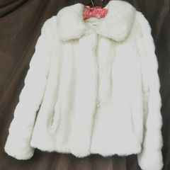 White Faux Fur Jacket Made in England by Astraka
