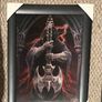 Rock God Anne Stokes Gothic Skeleton Death Grim Reaper Holding Battle Axe Guitar Holographic Picture Image 3