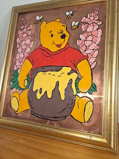 Vintage Hand Made Paint on Copper "Winnie the Pooh"