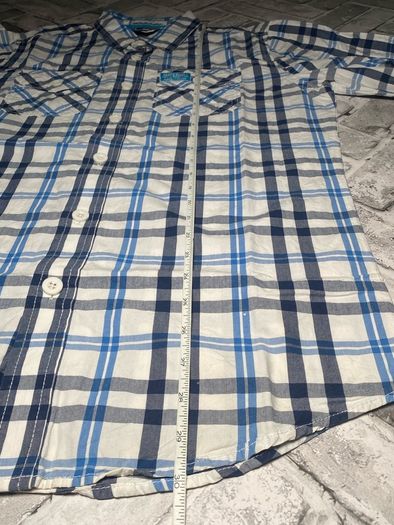 Superdry The Washbasket Shirt Mens Blue & White Check Long Sleeve Shirt Size Large