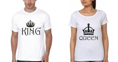 King Queen Couple Tees Tops T-shirts Great Gift Present For Valentines Day Idea