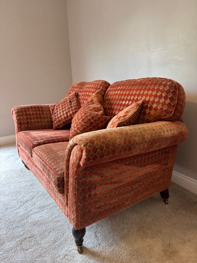 Love seat and wingback chair set