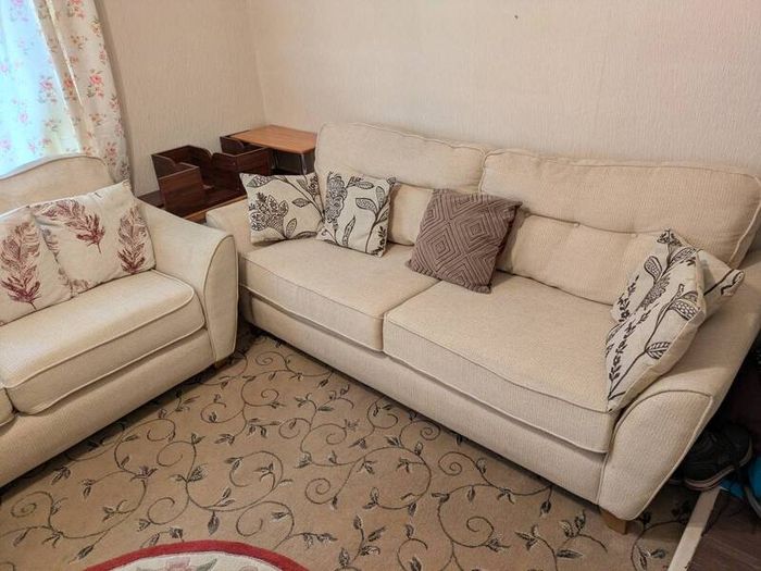 2 seaters & 3 seater beige sofas for sale