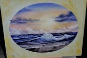 Original seascape oil painting on canvas - signed Aine Art