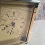 VINTAGE WM WIDDOP carraige clock gold tone with roman numerals mantel clock Image 2