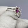 Purple Garnet, White Zircon Firework Ring in Rhodium Overlay Sterling Silver, 0.627 Ct. Image 7