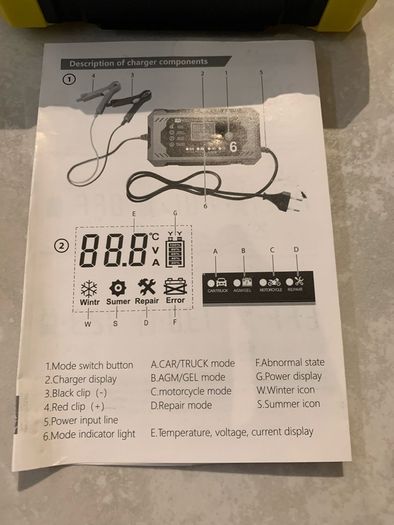 Battery Charger, 12V intelligent pulse repair 6 amp Battery Charger & Maintainer