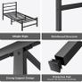Single Bed Frame, 3ft All Metal Slats Support Platform Bed Frame Image 6