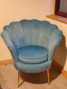 Duck egg velvet accent chair