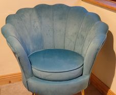 Duck egg velvet accent chair