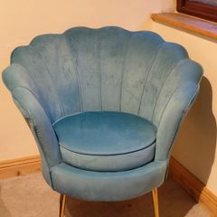 Duck egg velvet accent chair