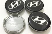 4 x Wheel Center Centre Hub Caps 60/55mm Black Emblem Alloy Wheels for HYUNDAI