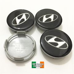 4 x Wheel Center Centre Hub Caps 60/55mm Black Emblem Alloy Wheels for HYUNDAI