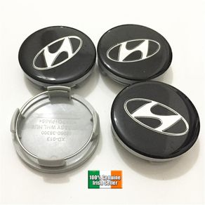 4 x Wheel Center Centre Hub Caps 60/55mm Black Emblem Alloy Wheels for HYUNDAI