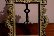 Art noveau ornate brass frame
