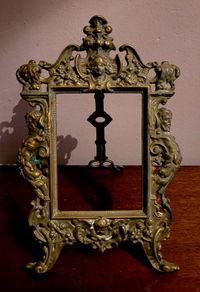 Art noveau ornate brass frame