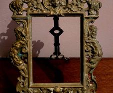 Art noveau ornate brass frame