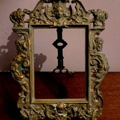 Art noveau ornate brass frame