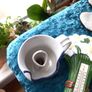 Curragh Pottery mug/cup stile  candle holder made in kildare cup mug ceramic  old blue floral Image 4