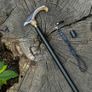 Unique Handmade Walking Stick, Whale Dolphin Handle, Never Used Image 3
