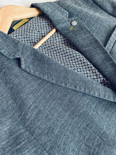 Mens Sports Jacket Coat Blazer from Ted Baker Navy Grey plaid Size 5 XL